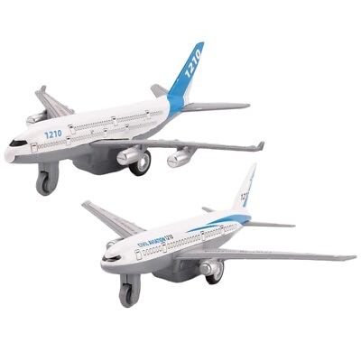 #ad 2X 2Pcs Set Kids Glider Airliner Aircrafts Toy Alloy Pull Back Camouflage Airp AU $18.81