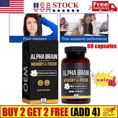 #ad Alpha Brain Memory amp; Focus 60 Capsules Supplement for Men amp; Women. $13.99