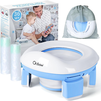 #ad Portable Potty Training Toilet for Boys and Girls with Storage Bag Foldable Tr $33.74
