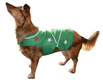 #ad Christmas Dog Outfit Green Tree with Stars Design Holiday Costume for Pets ... $18.17