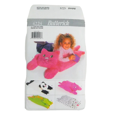 #ad Butterick 4224 Craft AnImal Pillow Covers Cat Panda Crocodile Dog Pattern Uncut C $12.00