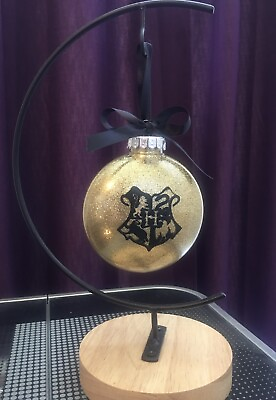 #ad Harry Potter HOGWARTS Christmas Ornament Glitter Ornaments Gift Large 4” $16.99
