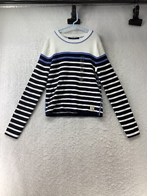 #ad Tommy Hilfiger Boys Sweater Blue and white￼ Striped Medium $52.99