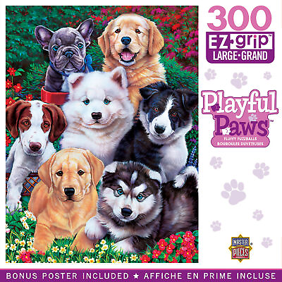 #ad MasterPieces Playful Paws Fluffy Fuzzballs 300 Piece EZ Grip Jigsaw Puzzle $16.99