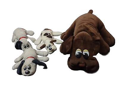 #ad Pound Puppies Brown Dog 18quot; 3 Small 8quot; Dogs Plush Toys Vintage 1985 Tonka $29.99