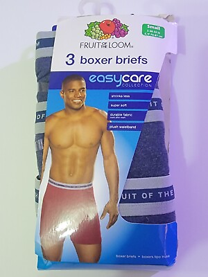 #ad Fruit of the Loom Easy care shrink less Plush Waistband 3 Pack Boxer Briefs S $14.99