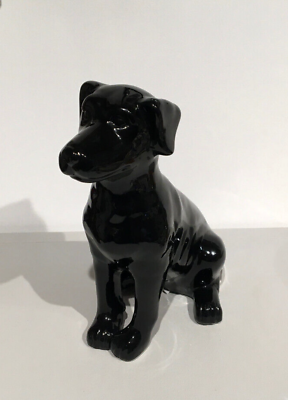 #ad BLACK CERAMIC PORCELAIN DOG LAB RETRIEVERFIGURINE NEW $29.99