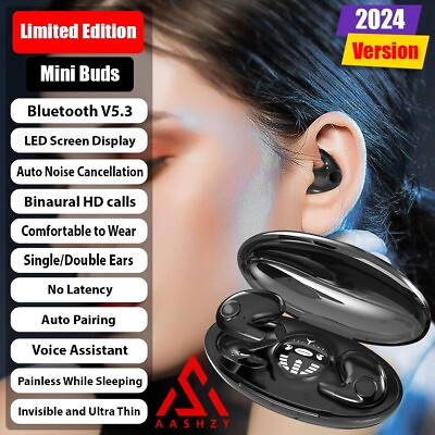 #ad Invisible Sleep Bluetooth Wireless Earbuds Headset TWS 5.3 Waterproof Earphones $14.92