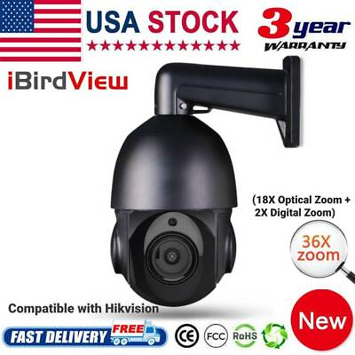 #ad 8MP PTZ Dome PoE IP Camera Outdoor with Pan Tilt 36X Zoom Auto Tracking IP66 $185.00