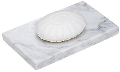 #ad CraftsOfEgypt White Marble Soap Dish Polished and Shiny Marble Dish Holder ... $30.22