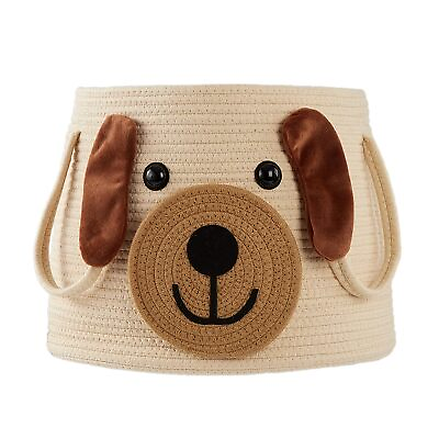 #ad Large Dog Woven Basket with handles Cute Laundry Basket Toy Storage Basket... $39.34