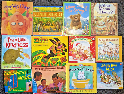 #ad 50 CHILDREN#x27;S PICTURE BOOK HUGE BULK LOT PAPERBACK PICTURE BOOKS FREE SHIPPING $35.99