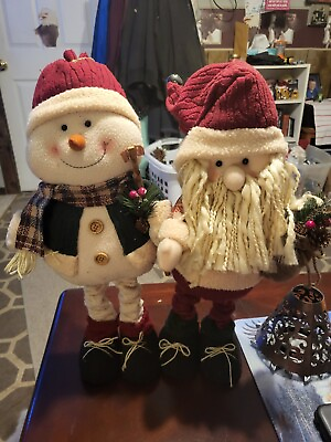 #ad Santa Clause and Snowman christmas stand alone decoration $18.00