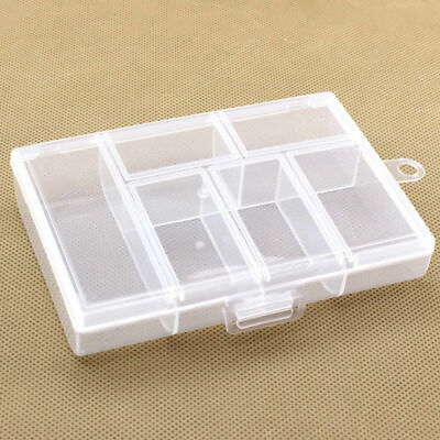 #ad Portable Plastic 6 Compartment Storage Container Small Box Case Transparent B4I6 $2.08