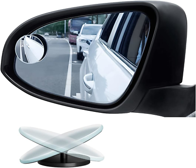 #ad Car Blind Spot Mirror 2quot; Round HD Glass Frameless Convex Rear View Mirrors 2p $7.55