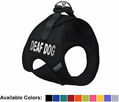 #ad Soft Mesh Dog Harness No Pull Step In Vest Small Medium Pet w Deaf Dog Patches $14.99