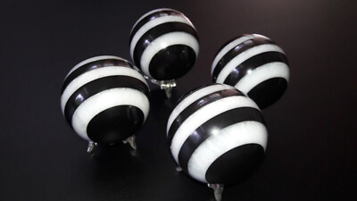 #ad Black and White Banded Sphere Ball 45 55 mm $17.59