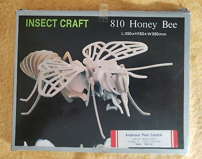 #ad Honey Bee 3D Wooden Puzzle Model by Insect Craft Vintage $14.99