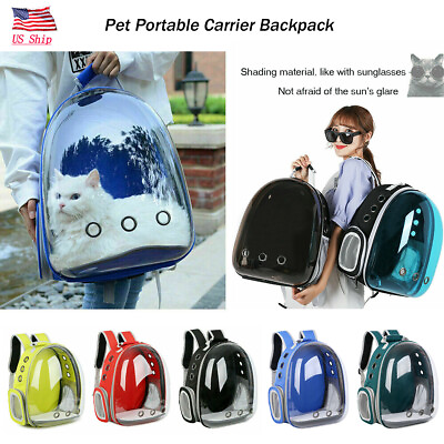 1Pcs Pet Portable Carrier Backpack Space Capsule Travel Cat Dog Bag Transparent $23.58