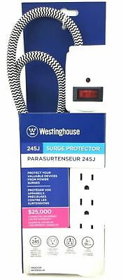 #ad Westinghouse 6 Outlet All Purpose Surge Protector 3 ft Cord 125v 15A w Switch $6.02