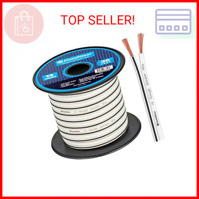 #ad InstallGear 14 Gauge AWG Speaker Wire Cable 30ft White White Speaker Wire C $13.32