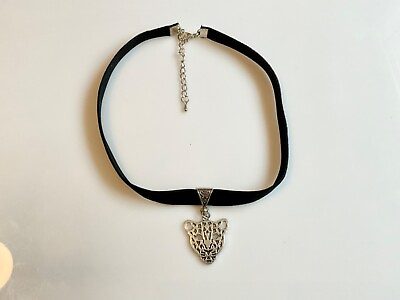#ad Choker Custom Size Neck Necklace Leopard Face Animal Wild Charm Velvet Jewelry $12.30