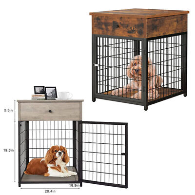 #ad Dog Crate Kennel Cage Night Stand End Table Pet Furniture for Small Dogs $99.73