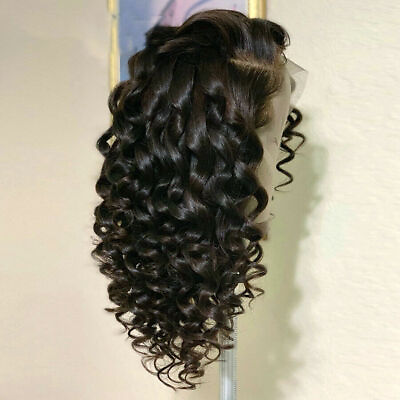 #ad Medium Long Deep Wave Hair Free Part Wig with Baby Hair Synthetic Hair Glueless $90.10