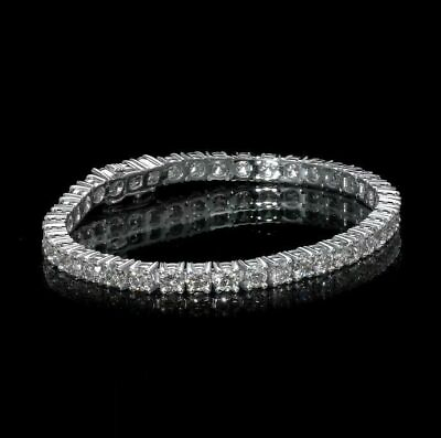 #ad 7 Ct Tennis Diamond Bracelet Natural Round 14k White Gold F G VS2 SI1 $7200.00