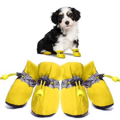 #ad #ad 4pcs Dog Shoes Pet Waterproof Chihuahua Anti slip Boots Puppy Cat Socks Botas $7.99