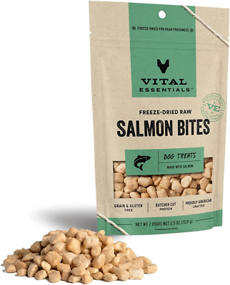 #ad Freeze Dried Raw Whole Animal Dog Treats Salmon Bites 2.5 Oz $14.72
