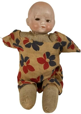 #ad Vintage Baby Doll Floral Dress No Hair Soft Stuffed Body Kids Toy 10quot; Tall $49.99