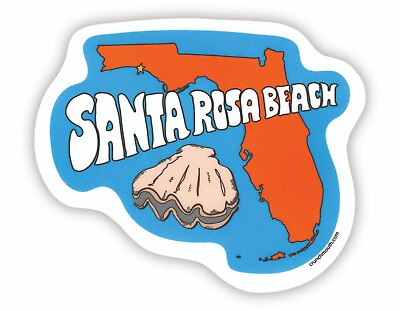#ad SANTA ROSA BEACH FLORIDA STATE MAP STICKER TRAVEL DECAL $3.99