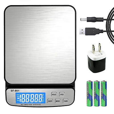 #ad #ad 110 LB x 1g Digital Scale Postal Shipping Scale AC Adapter Battery SF 801 $22.06