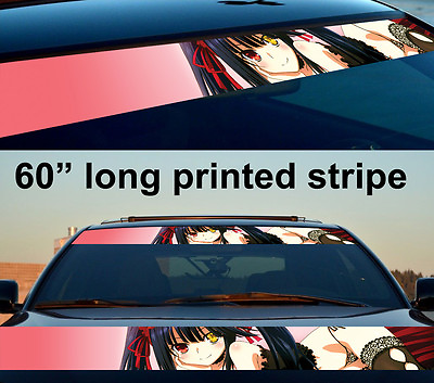 #ad 60quot; Hot Japan Anime Girl v4 Strip Printed Windshield Vinyl Sticker Decal $29.99