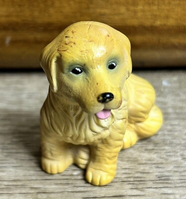 #ad Golden Retriever Dog Figure Figurine Small Dollhouse Toy Resin 2” $5.50