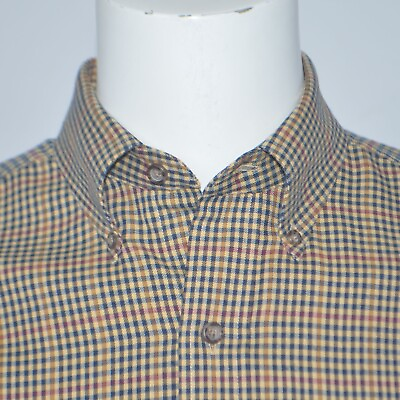 #ad VIYELLA Wool Cotton Flannel Long Sleeve Check Cotton Casual Shirt Sz M $17.95