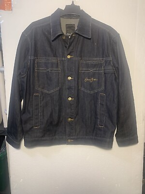 #ad Sean John jean jacket made in Hong Kong large mens blue jean jacket $20.29
