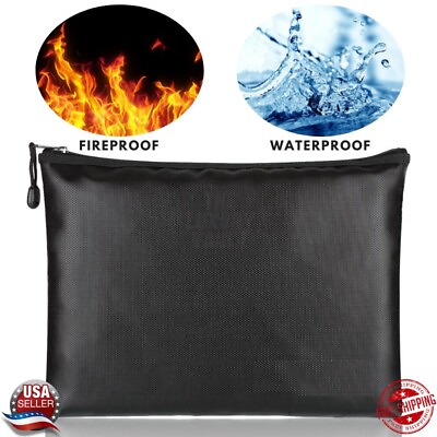 2000℉ Fire Proof money Bag Fireproof Document Pouch Waterproof Safe Cash US $10.95