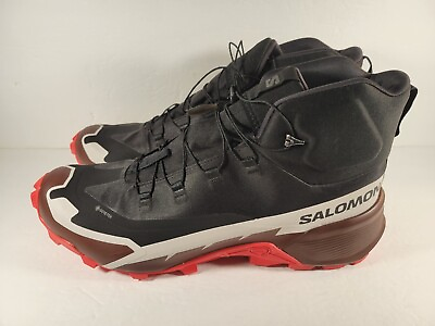 #ad Salomon Cross Hike Mid GTX 2 Boot Black Red Hiking Trail Shoes Men#x27;s Sz 13 $89.95