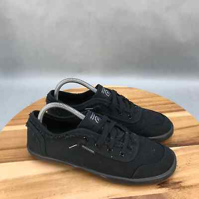 #ad Skechers WORK B Cute Slip Resistant Shoes Womens 9.5 Black Canvas Lace Up $26.24