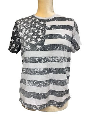 #ad Brooklyn Clothes Unisex T Shirt Large Short Sl Intentional Fade Flag Patriotic $14.95