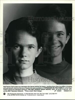 #ad 1991 Press Photo quot;Stranger In The Familyquot; lead actor Neil Patrick Harris $19.99