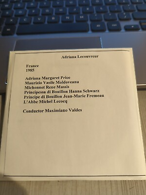 #ad Live Opera Recording CD 1550 Lecouvreur Price Moldoveanu Massis Schwarz 1985 $11.99