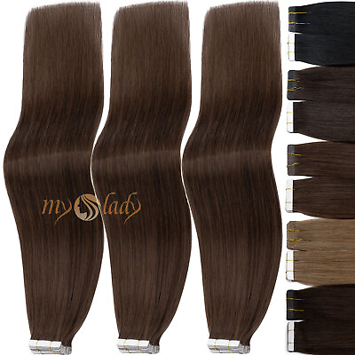 #ad Premium Tape In 100% Remy Human Hair Extensions Skin Weft Straight Dark Color US $17.91