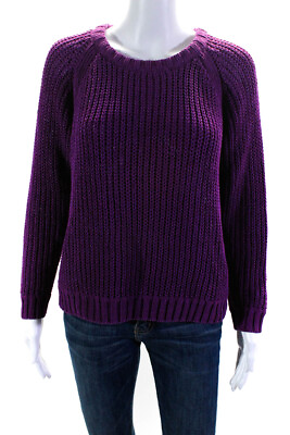 #ad Rag amp; Bone Women#x27;s Cotton Long Sleeve Crewneck Sweater Purple Size S $42.69