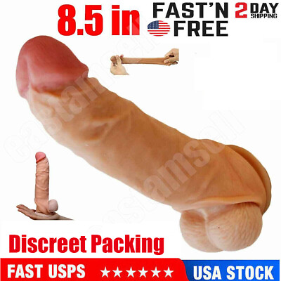 #ad 8.5quot;Male Cock Girth Enlarger Enhancer Penis Extension Extender Sheath Sleeve US $9.99