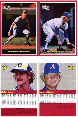 #ad 1984 Donruss Action All Stars Baseball 4 card advertising promo sheet $9.95