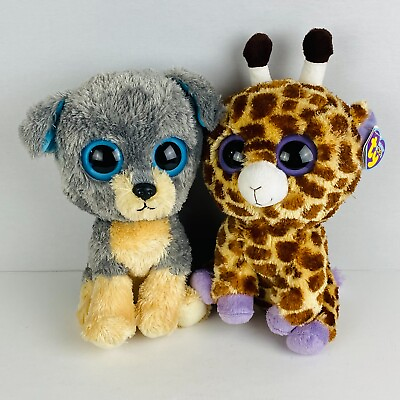 #ad Ty Beanie Boos 2010 2013 Safari Giraffe Scraps The Dog Stuffed Beanie Animals $39.99