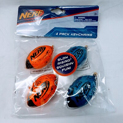 #ad Hasbro Nerf Football 4 pack Squishy Squishies Party Key Chains Ages 3 $5.95